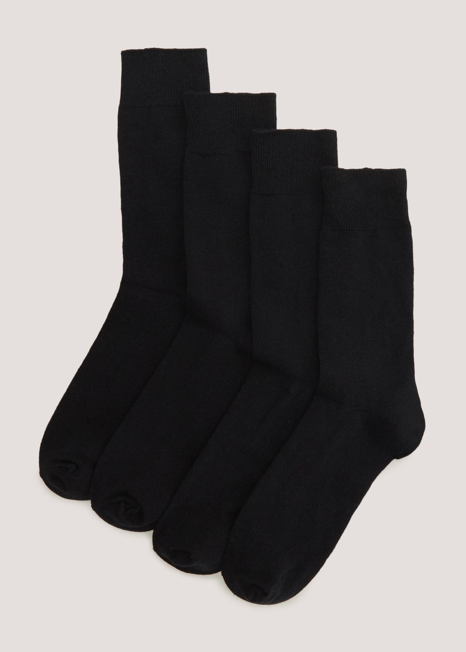 4 Pack Plain Black Socks
