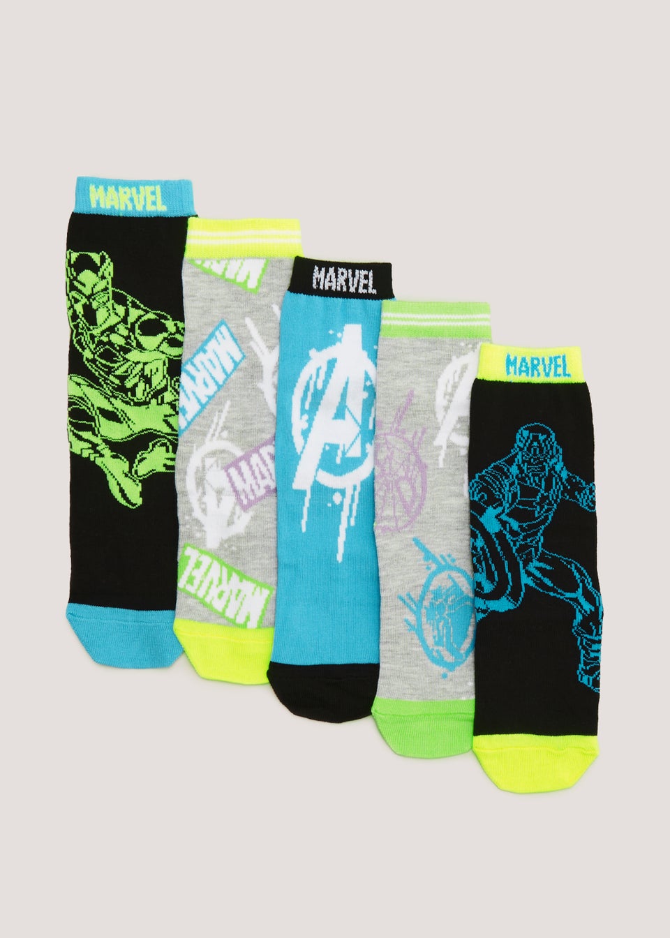 Kids 5 Pack Marvel Socks (Younger 6-13.5)