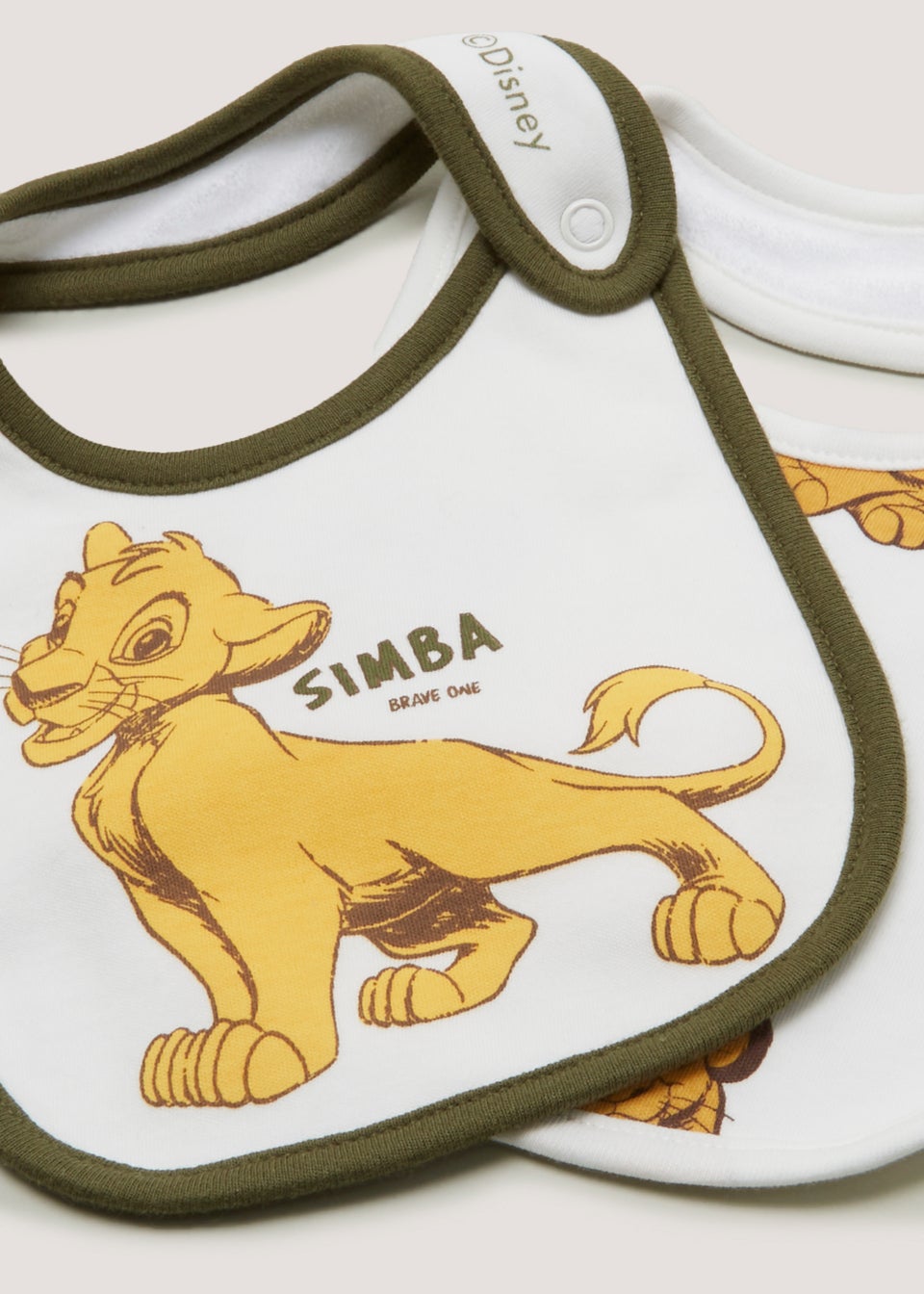 2 Pack Cream Disney Simba Bibs