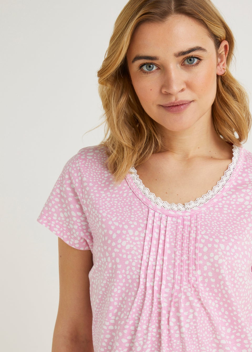 Pink Spot Lace Nightie