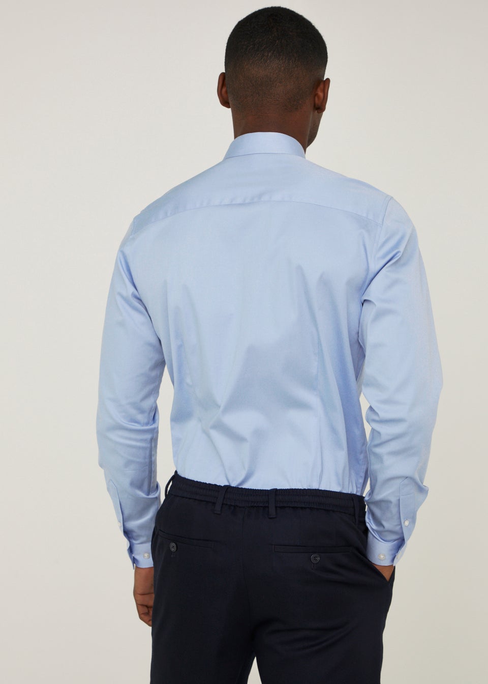 Taylor & Wright Blue Satin Slim Fit Shirt