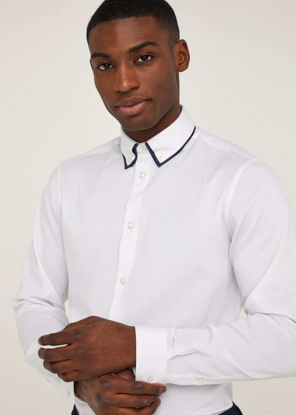Taylor & Wright White Double Collar Slim Fit Shirt