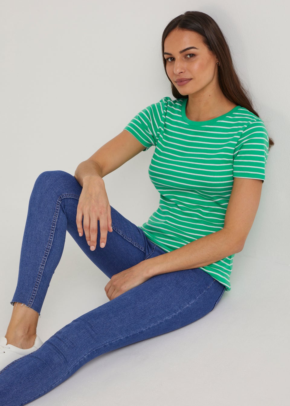 Green Striped T Shirt Women 2026.Green Stripe T-Shirt - Matalan