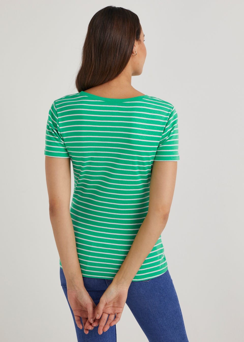 Green Striped T Shirt Women 2026.Green Stripe T-Shirt - Matalan