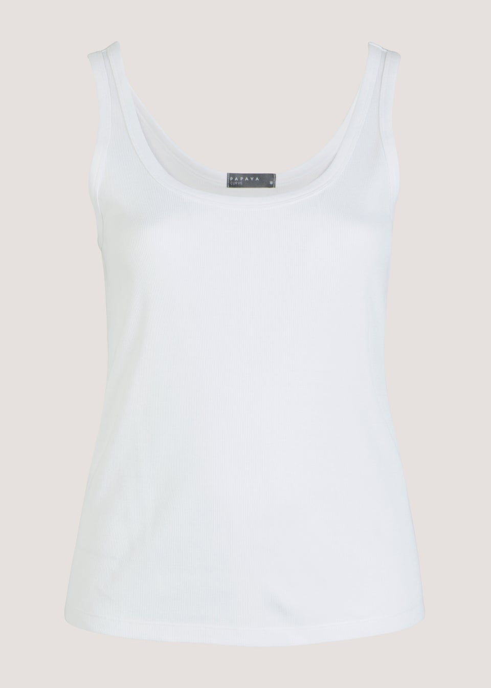 Papaya Curve White Ribbed Vest Top