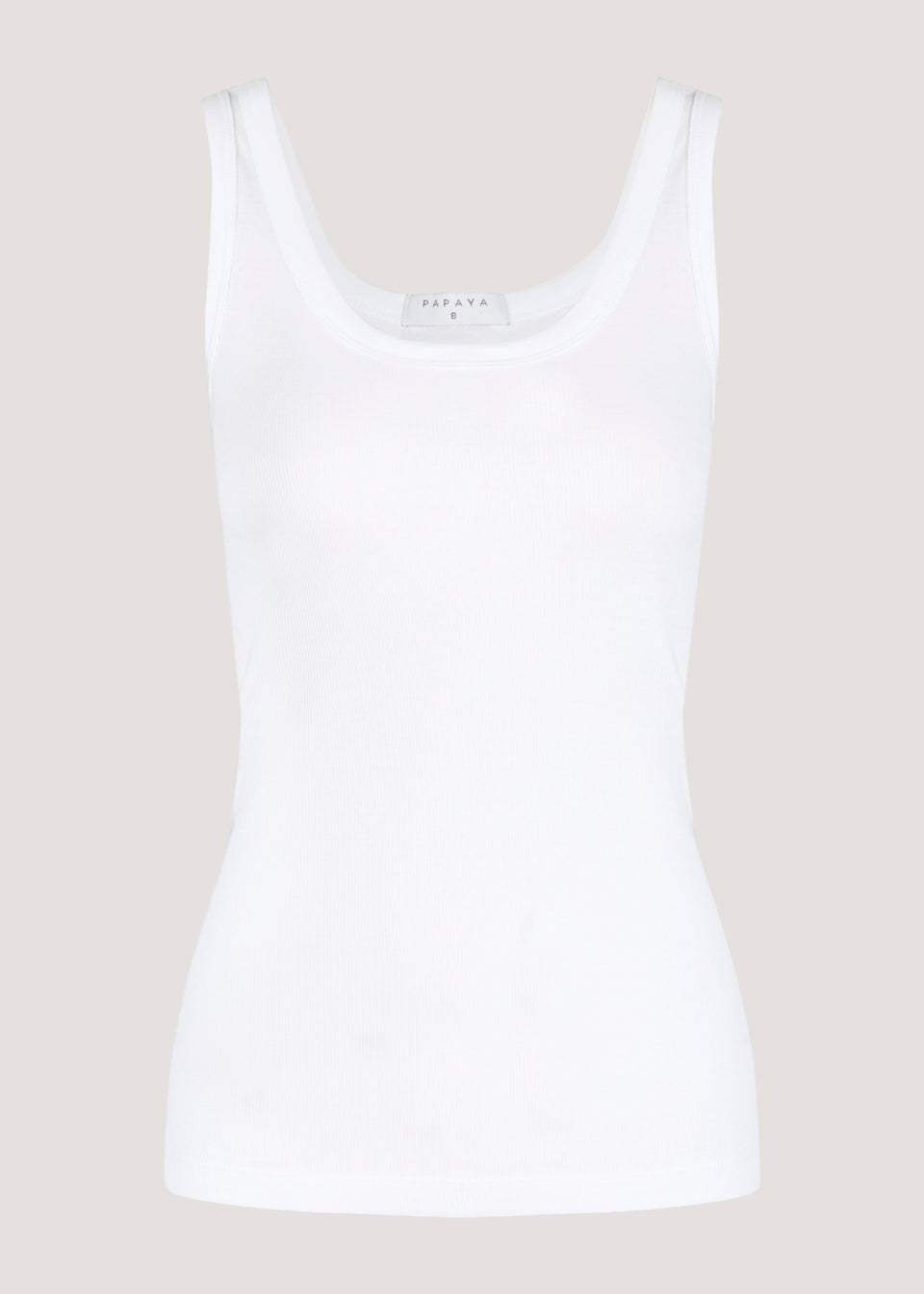 White Scoop Ribbed Jersey Vest Top