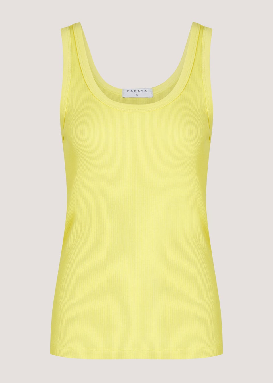 Yellow Scoop Ribbed Jersey Vest Top