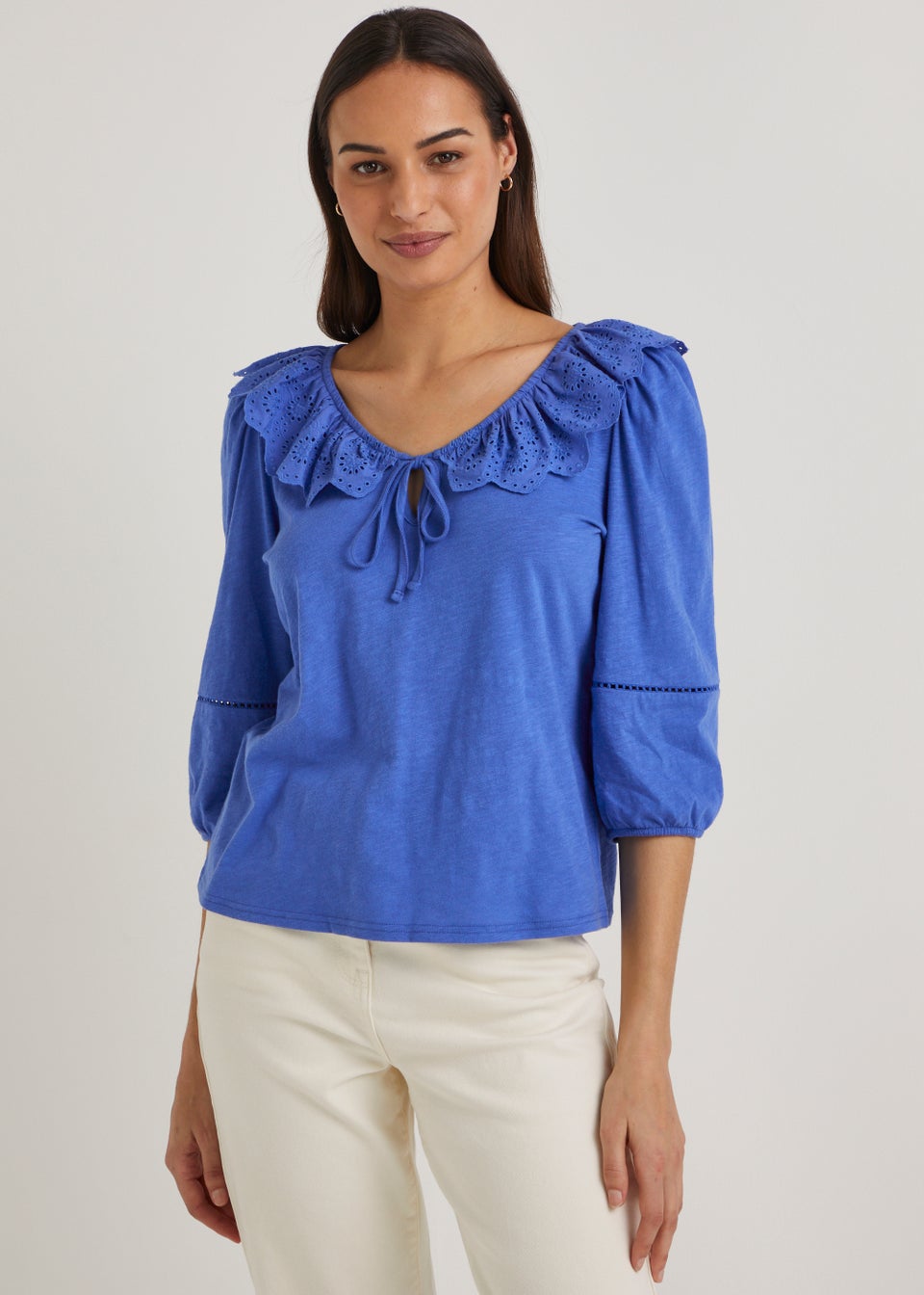 Blue Lace 3/4 Sleeve Top