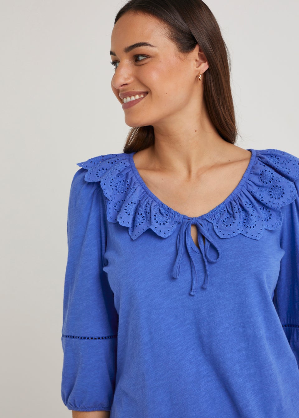 Blue Lace 3/4 Sleeve Top