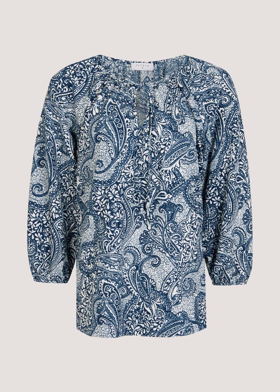 Blue Paisley Print Boho Top