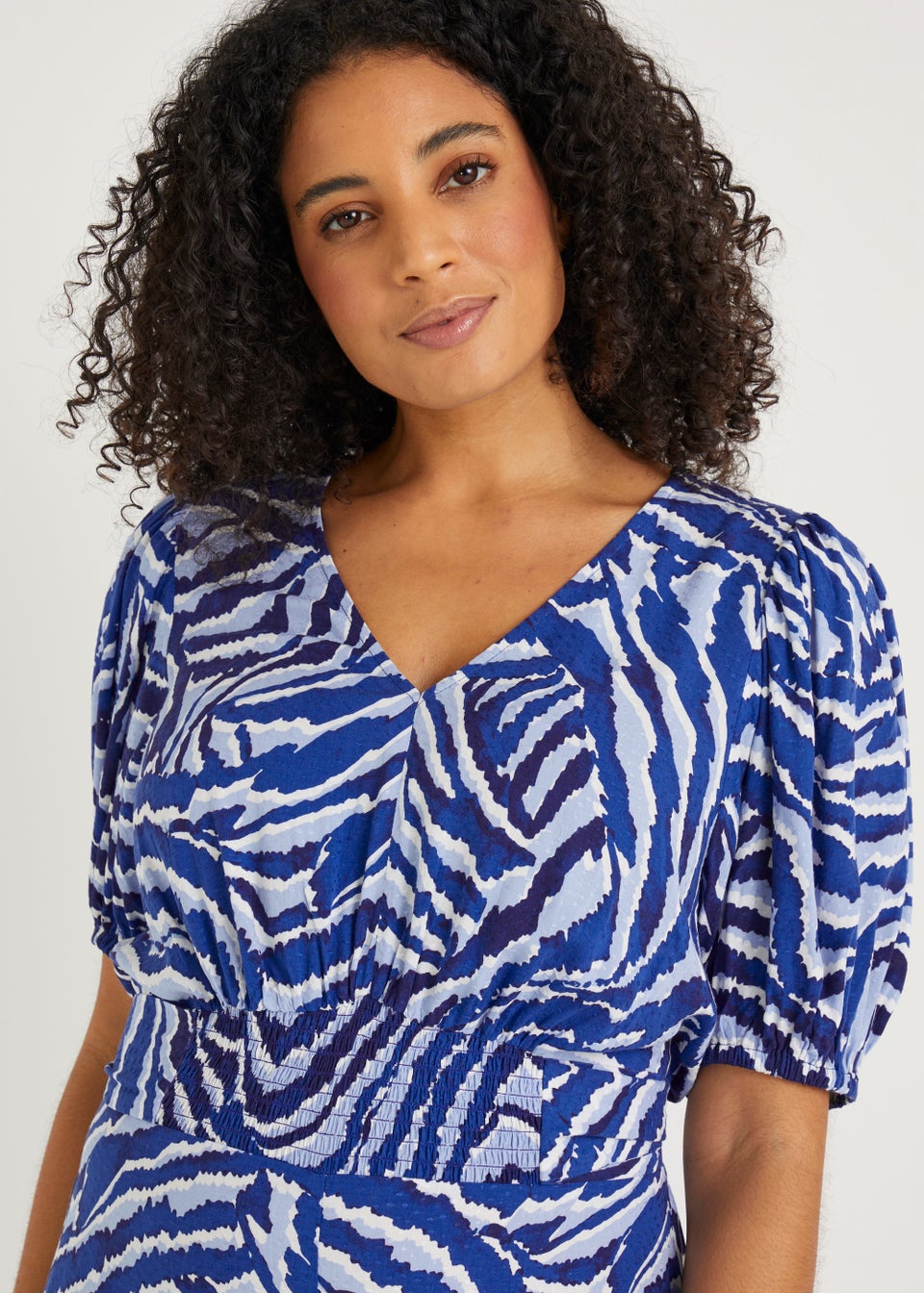 River island blue zebra jumpsuit discount