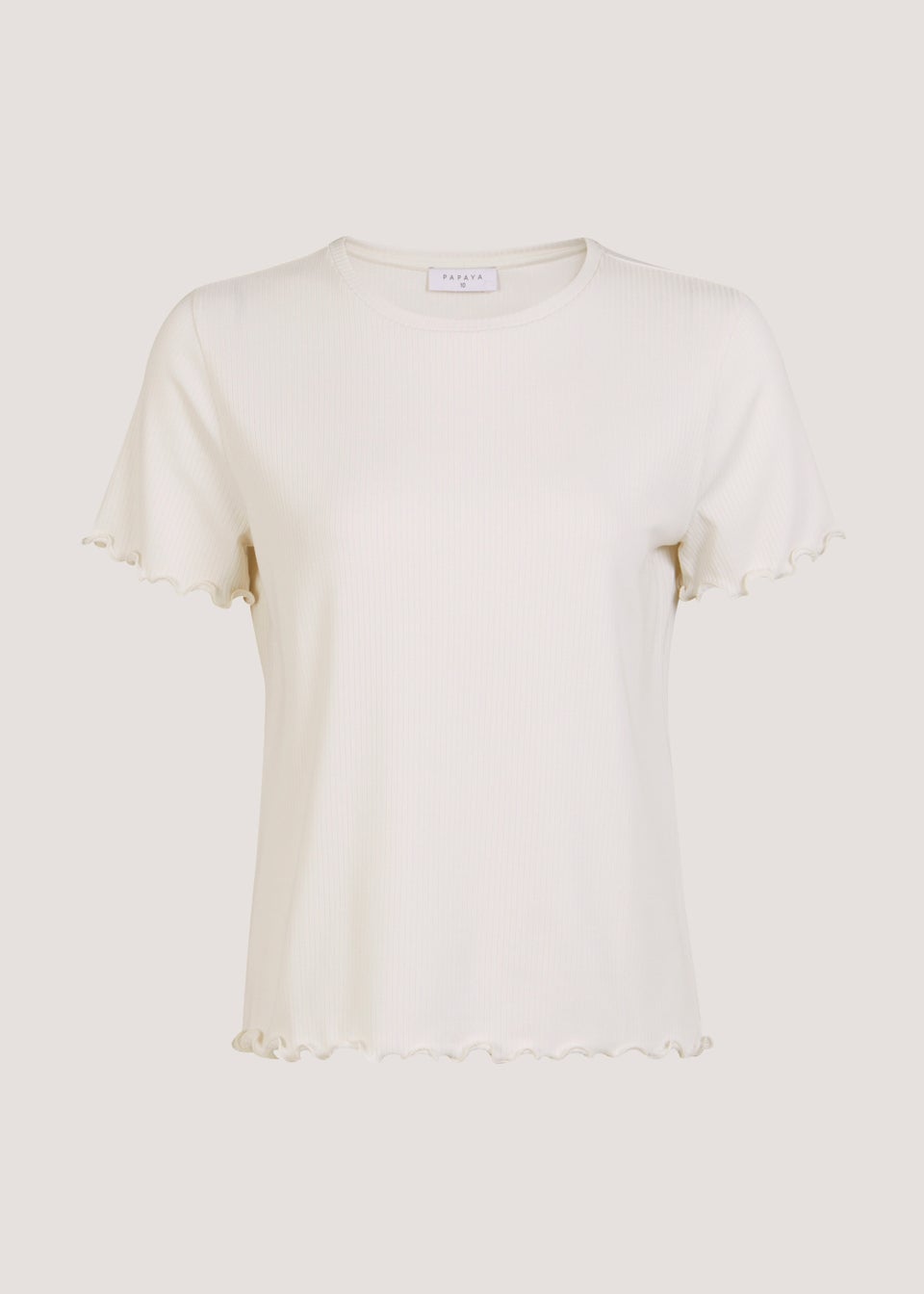 Cream Ribbed T-Shirt