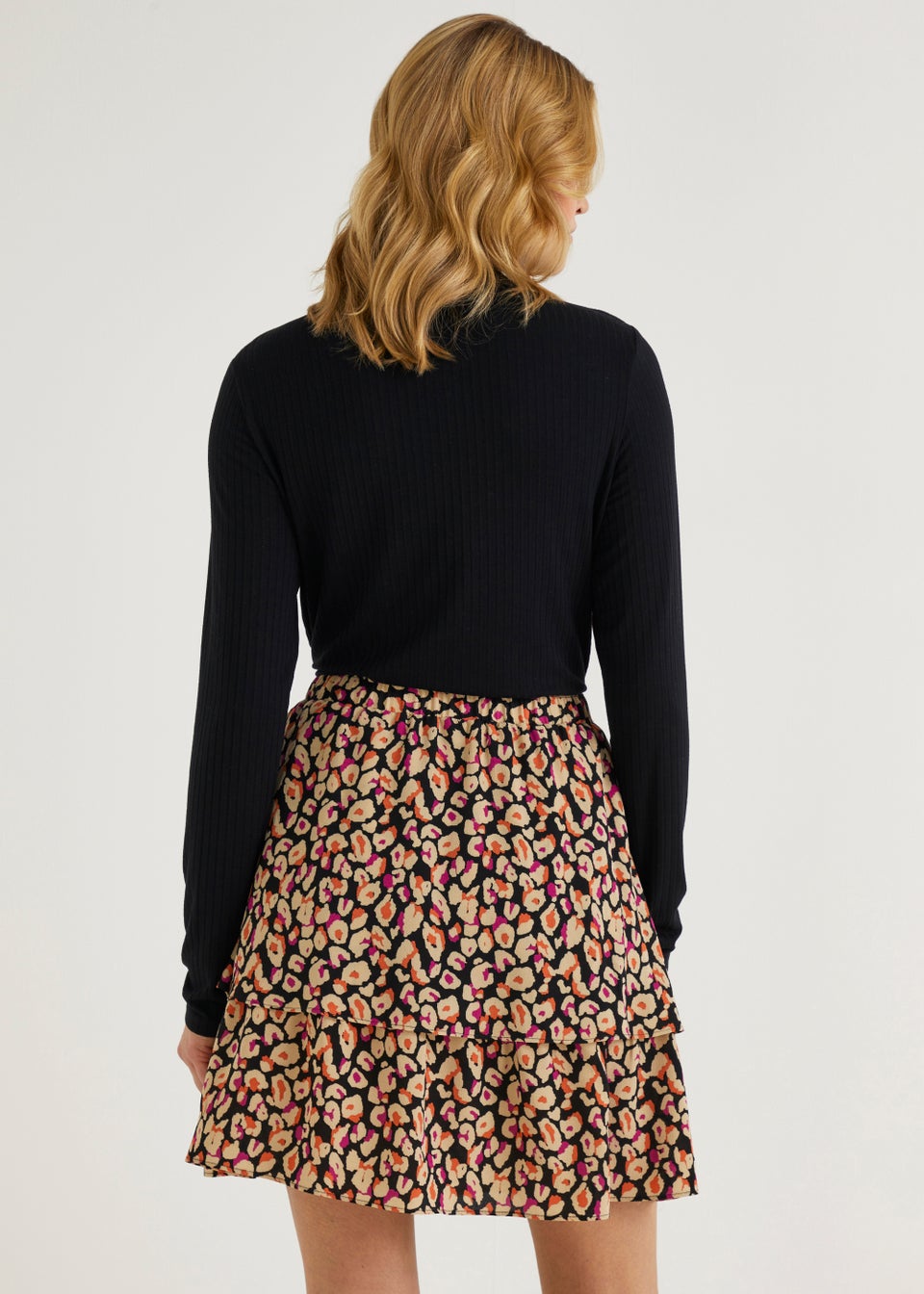 Multicoloured Double Tier Mini Skirt