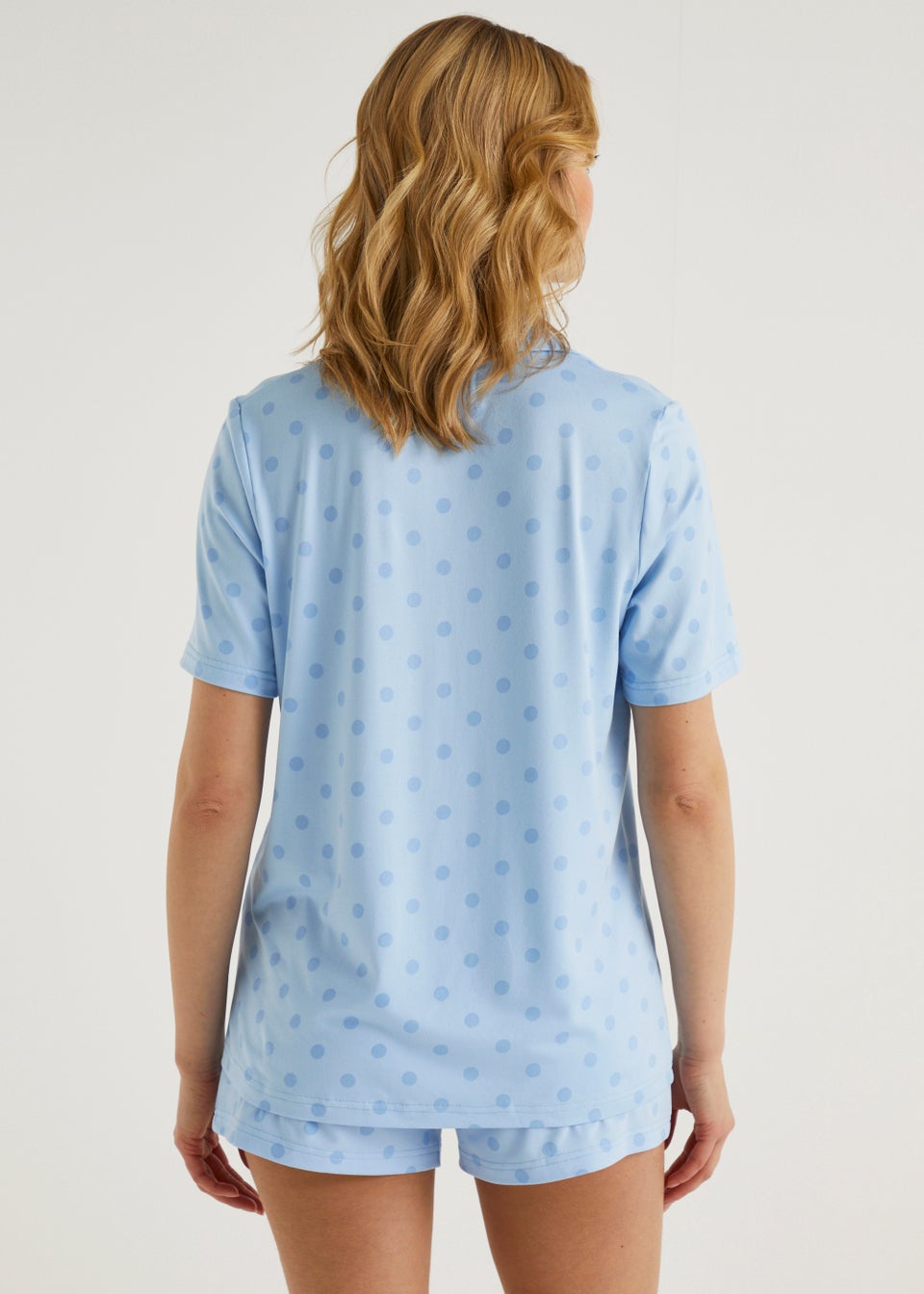 Blue Spot Button Up Short Pyjama Set