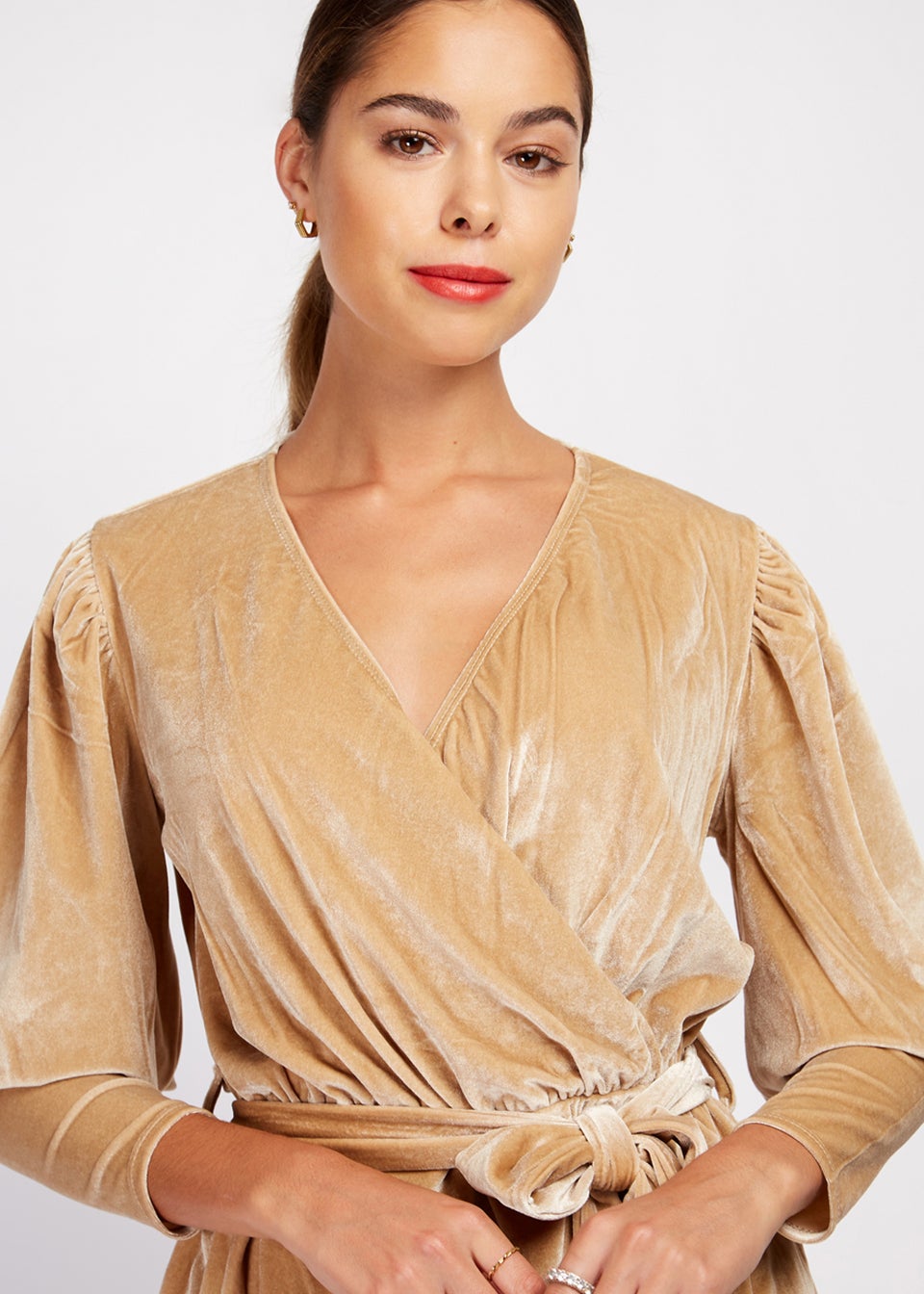 Dani dyer gold tassel sequin wrap dress online