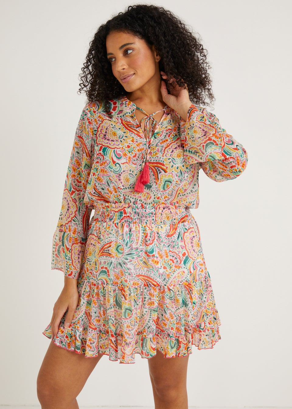 Multicoloured Paisley Mini Co-Ord Skirt