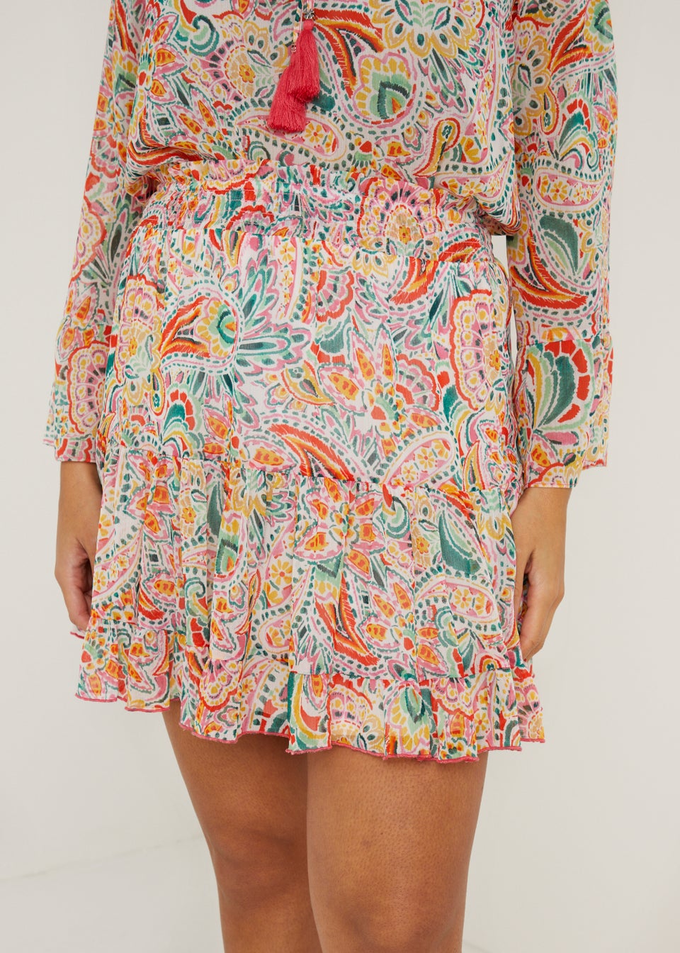 Multicoloured Paisley Mini Co-Ord Skirt