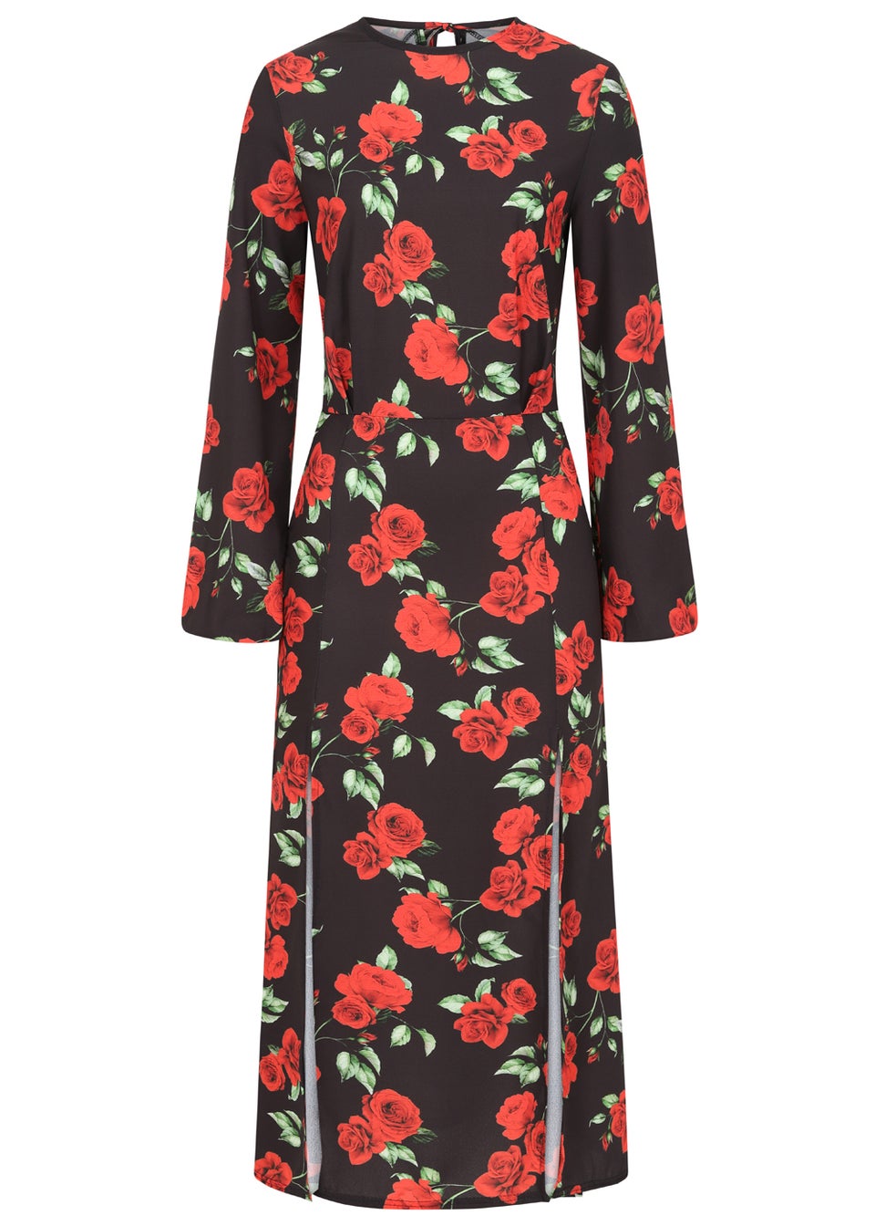 Girls on Film by Dani Dyer Black Floral Crepe Maxi Dress