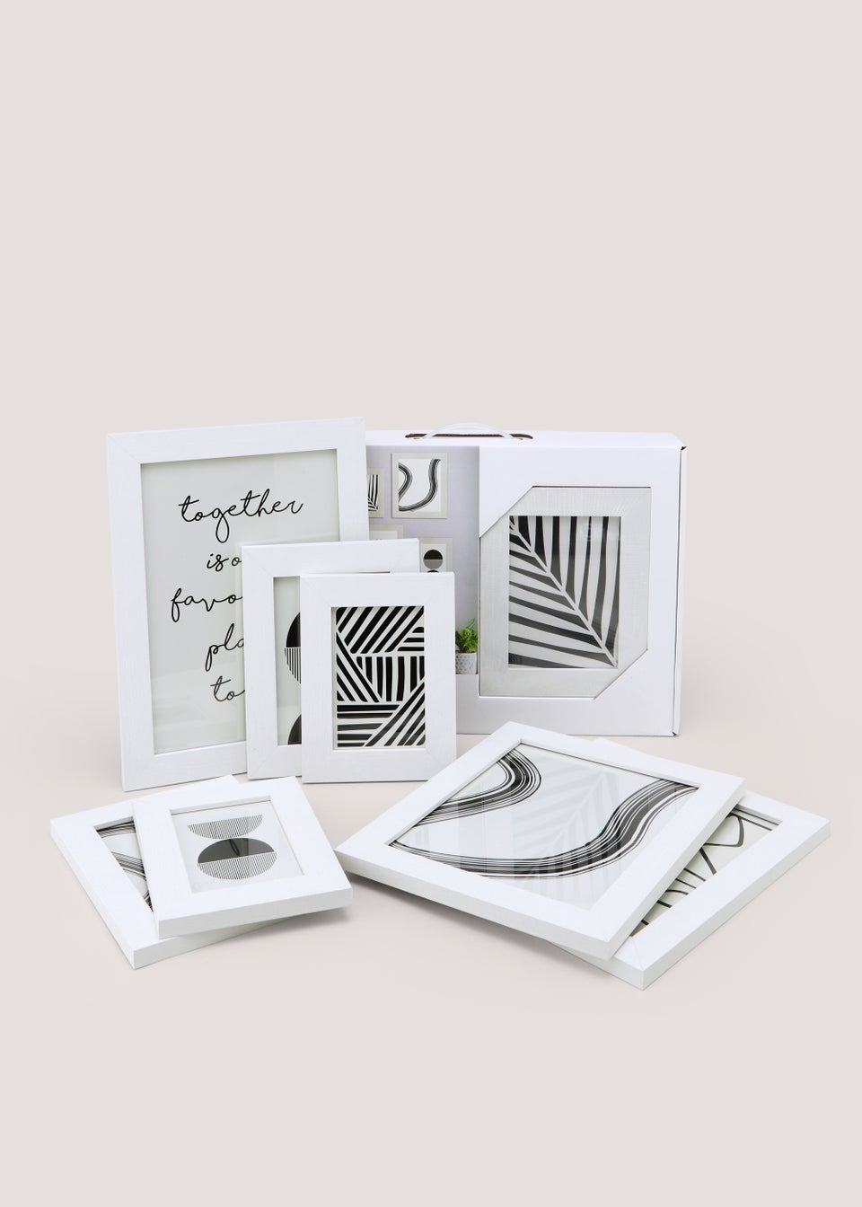 8 Pack White Wood Gallery Photo Frames