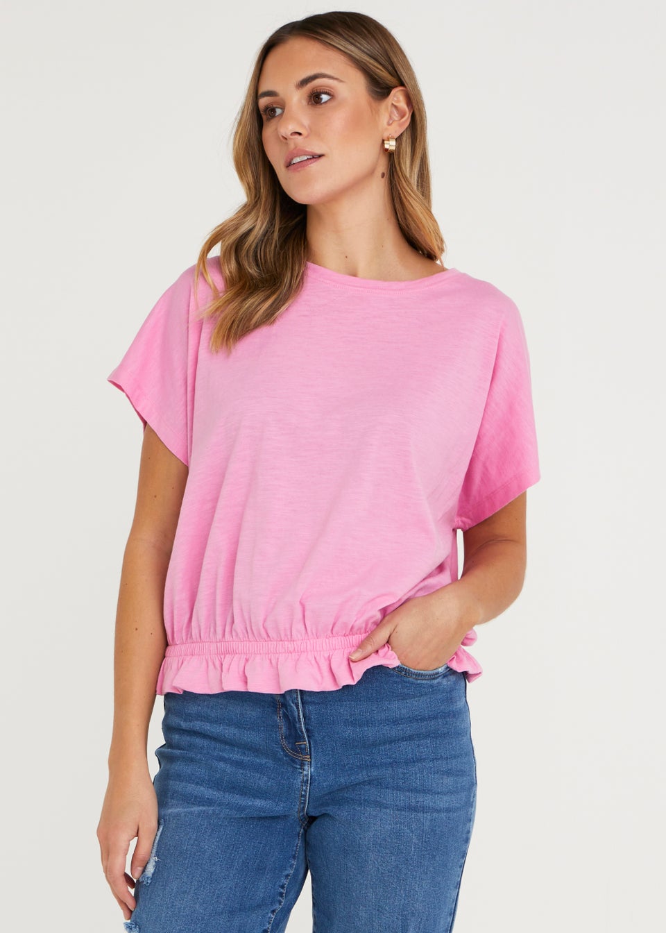Pink Frill Hem T-Shirt - Matalan