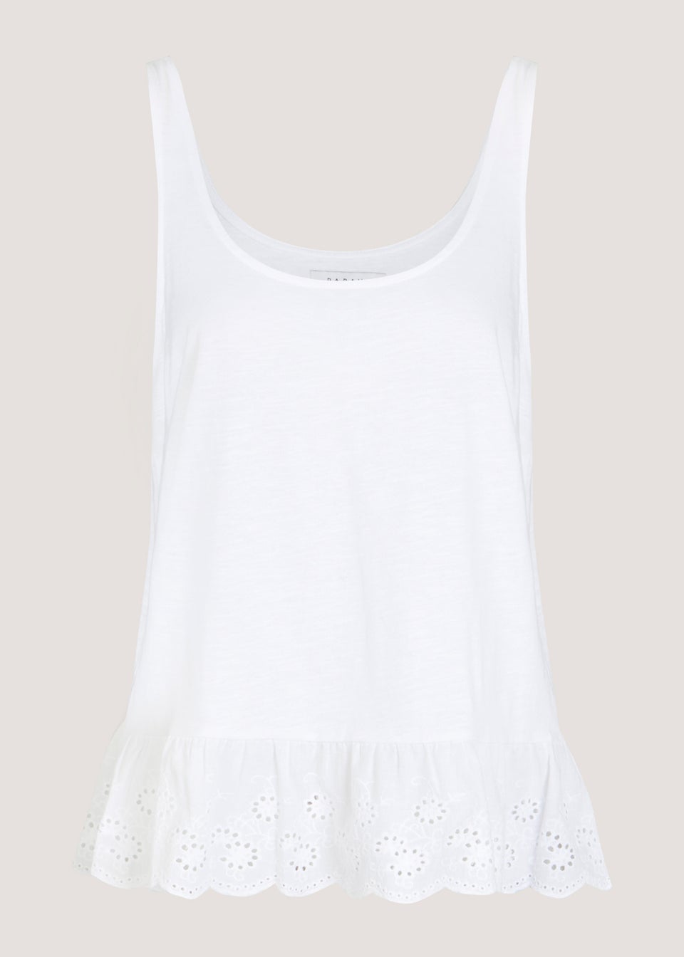 White Schiffley Hem Vest Top