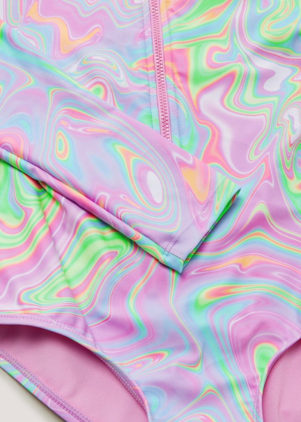 Girls Multicoloured Zip Up Long Sleeve Swimsuit (4-13yrs)