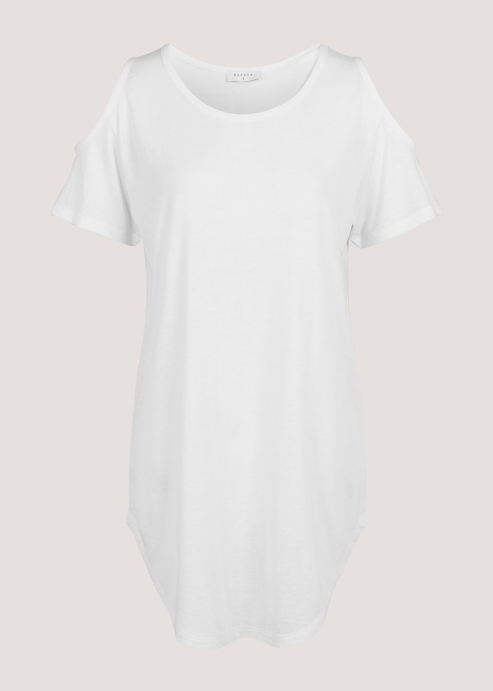 White Longline Cold Shoulder T-Shirt