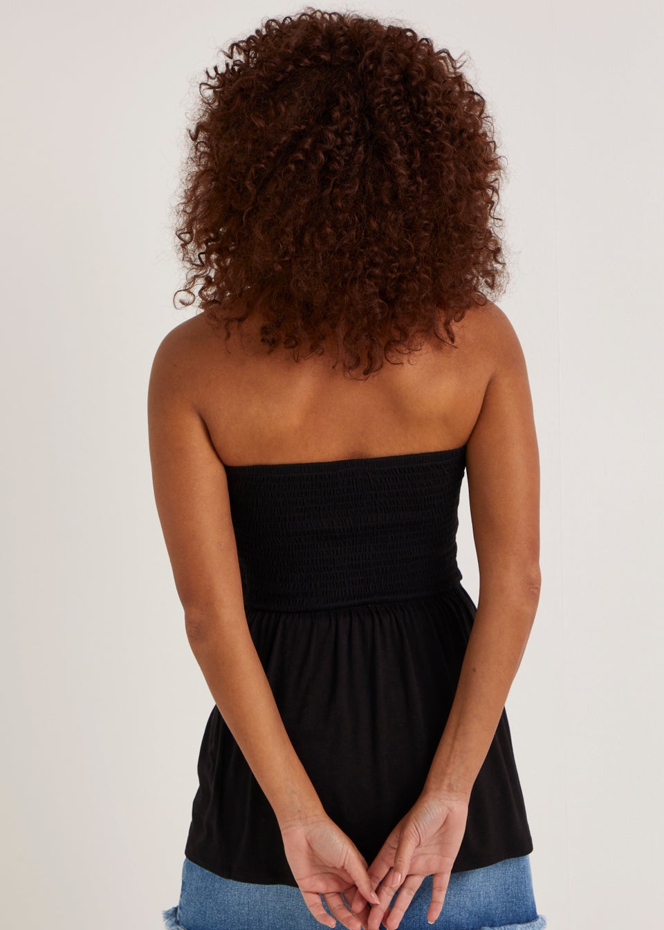 Shirred boob tube top