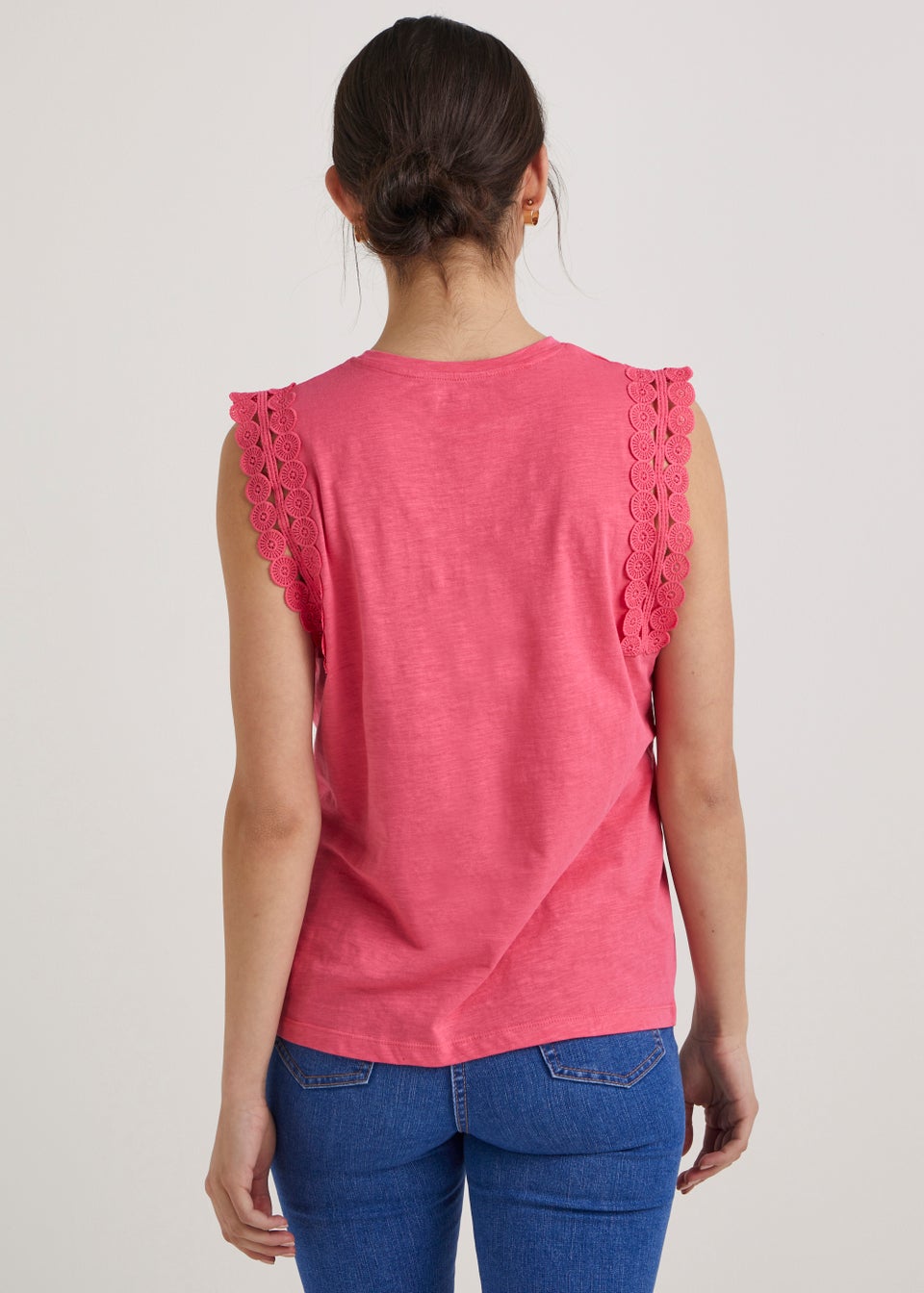 Coral Lace Vest Top