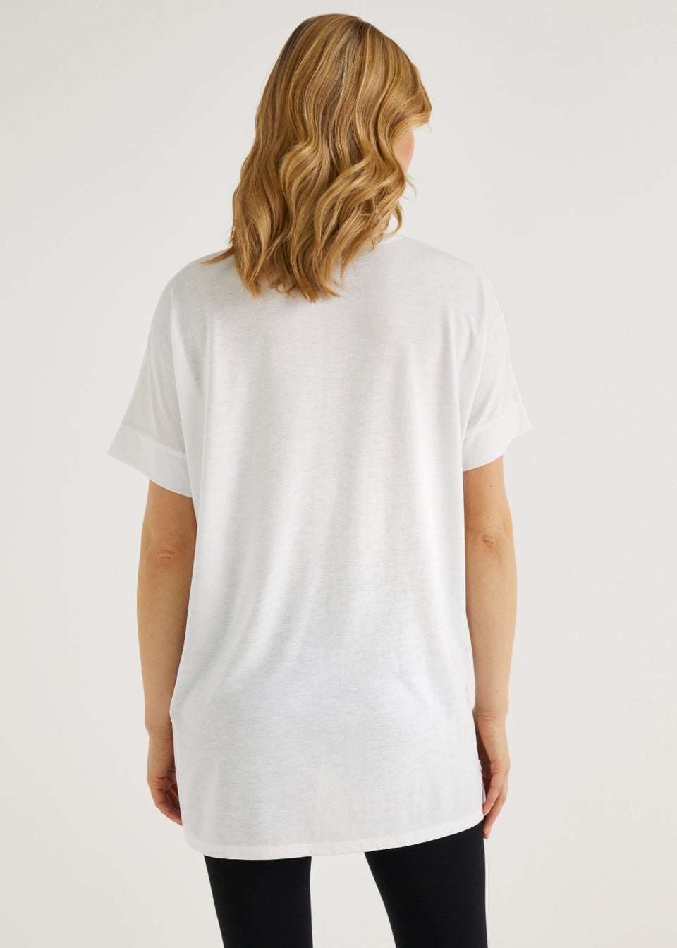 White Forever In Love Slogan Longline T-Shirt