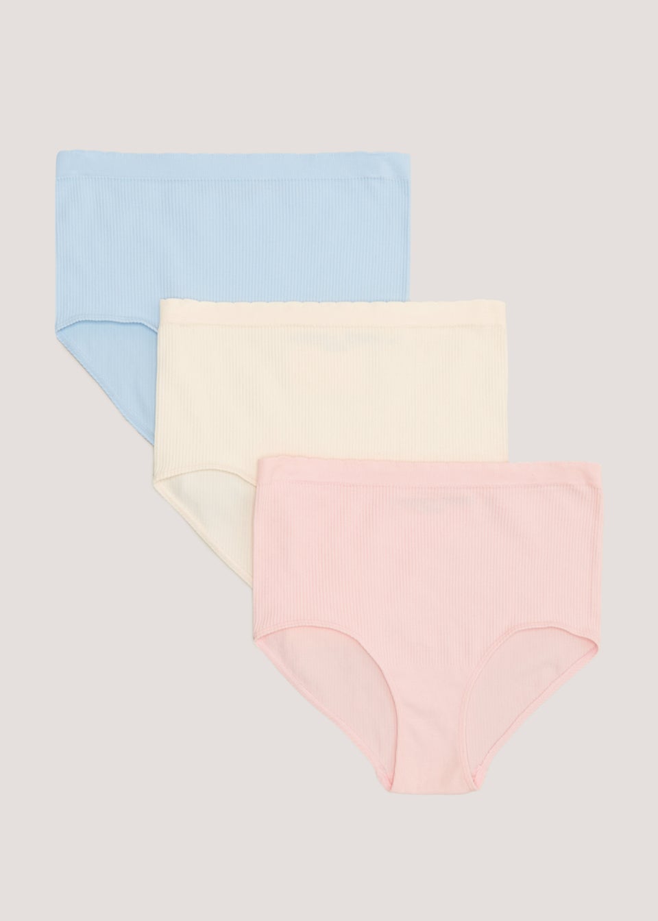3 Pack Seam Free Ribbed Full Knickers