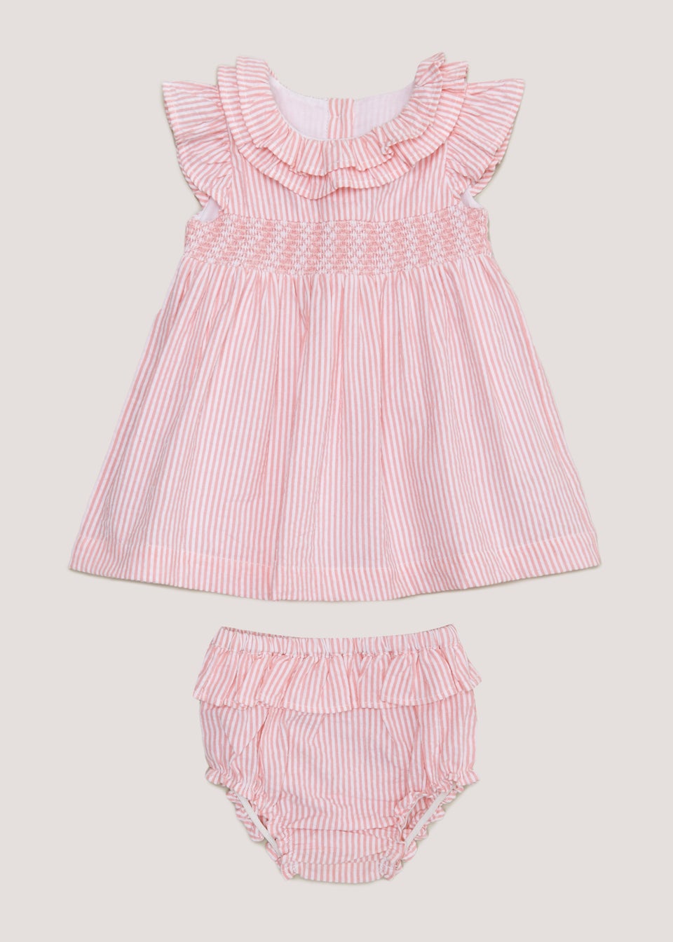 Baby Pink Stripe Dress & Knickers Set (Newborn-23mths)