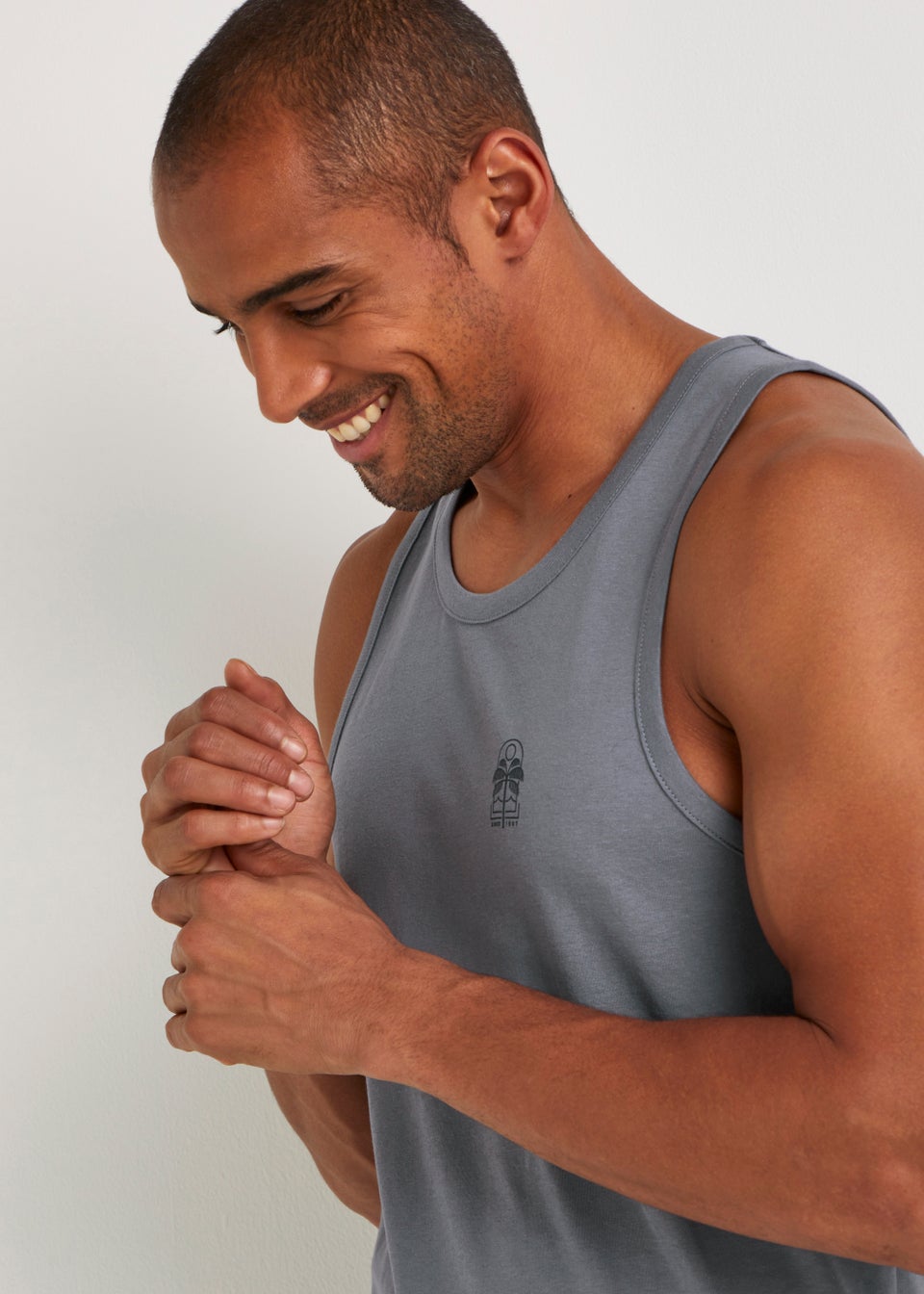 Grey Jersey Ringer Vest Top