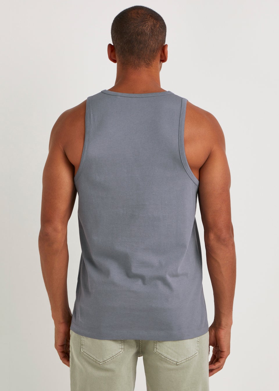 Grey Jersey Ringer Vest Top