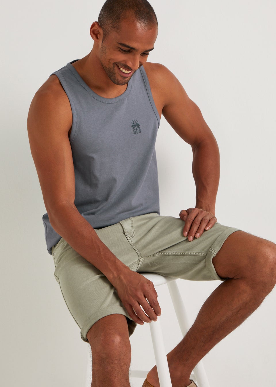 Grey Jersey Ringer Vest Top