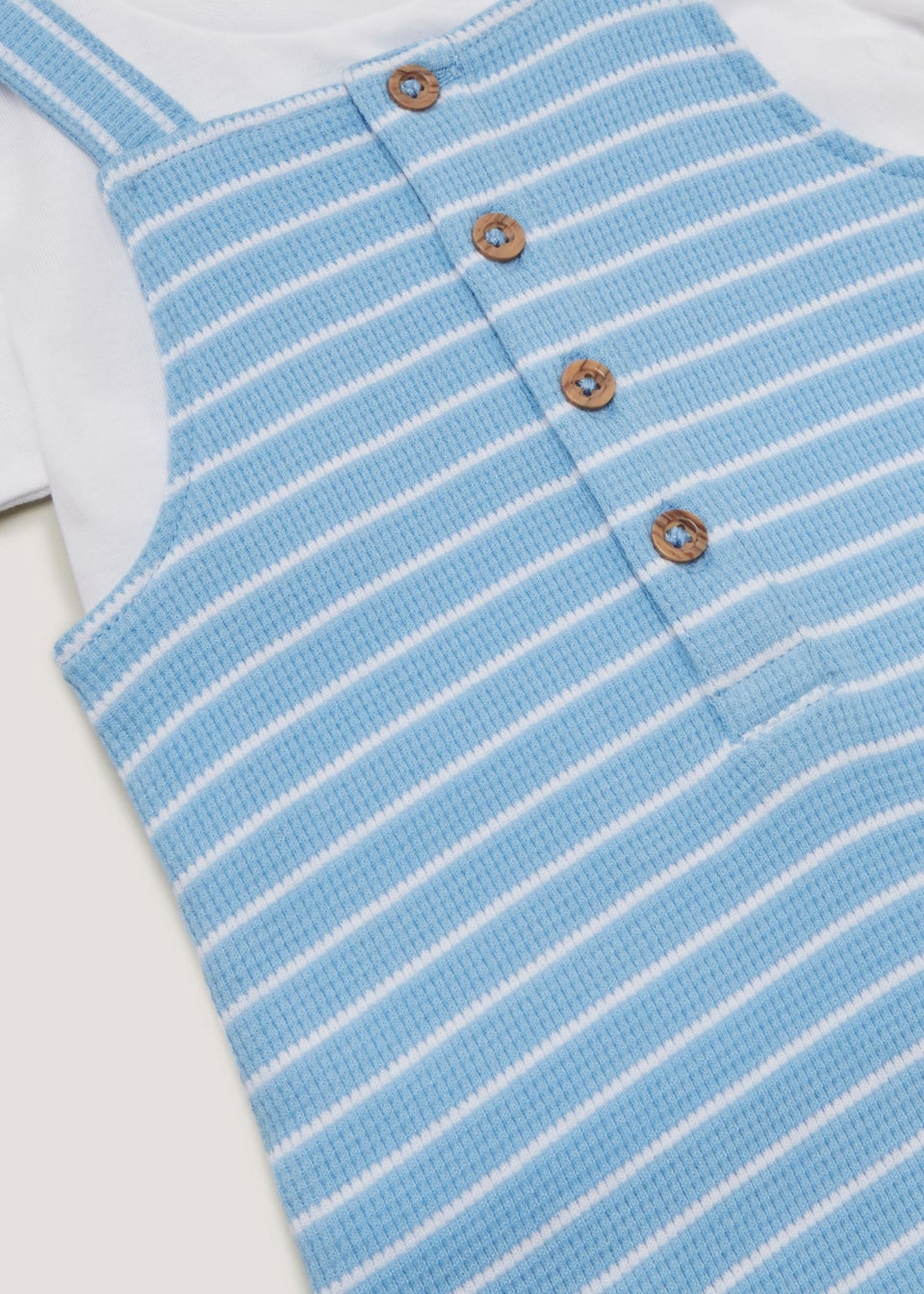 Baby Blue Stripe Romper T Shirt Set Newborn 18mths