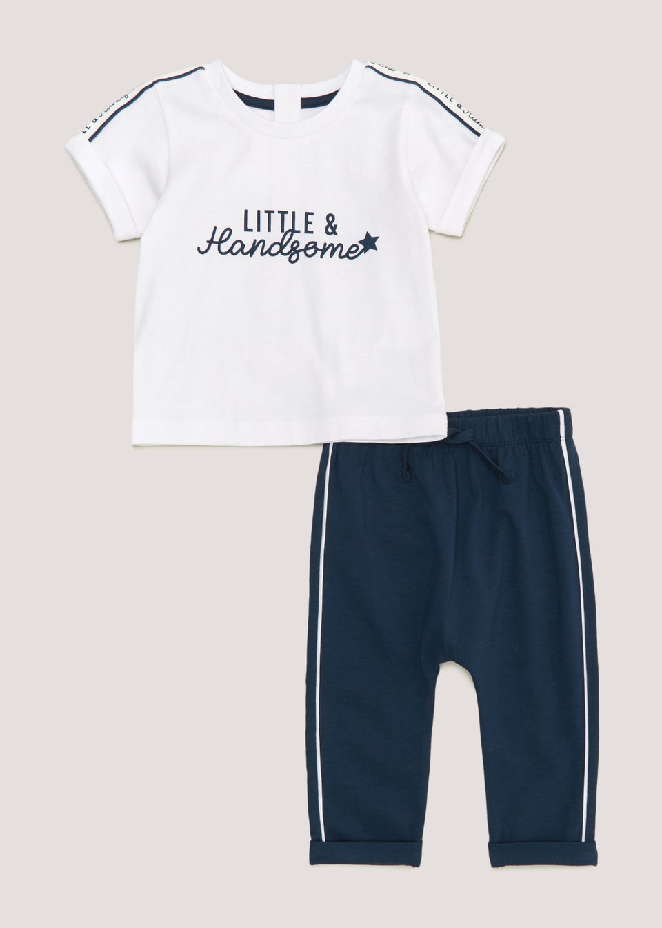 Baby White Handsome T-Shirt & Joggers Set (Newborn-23mths)