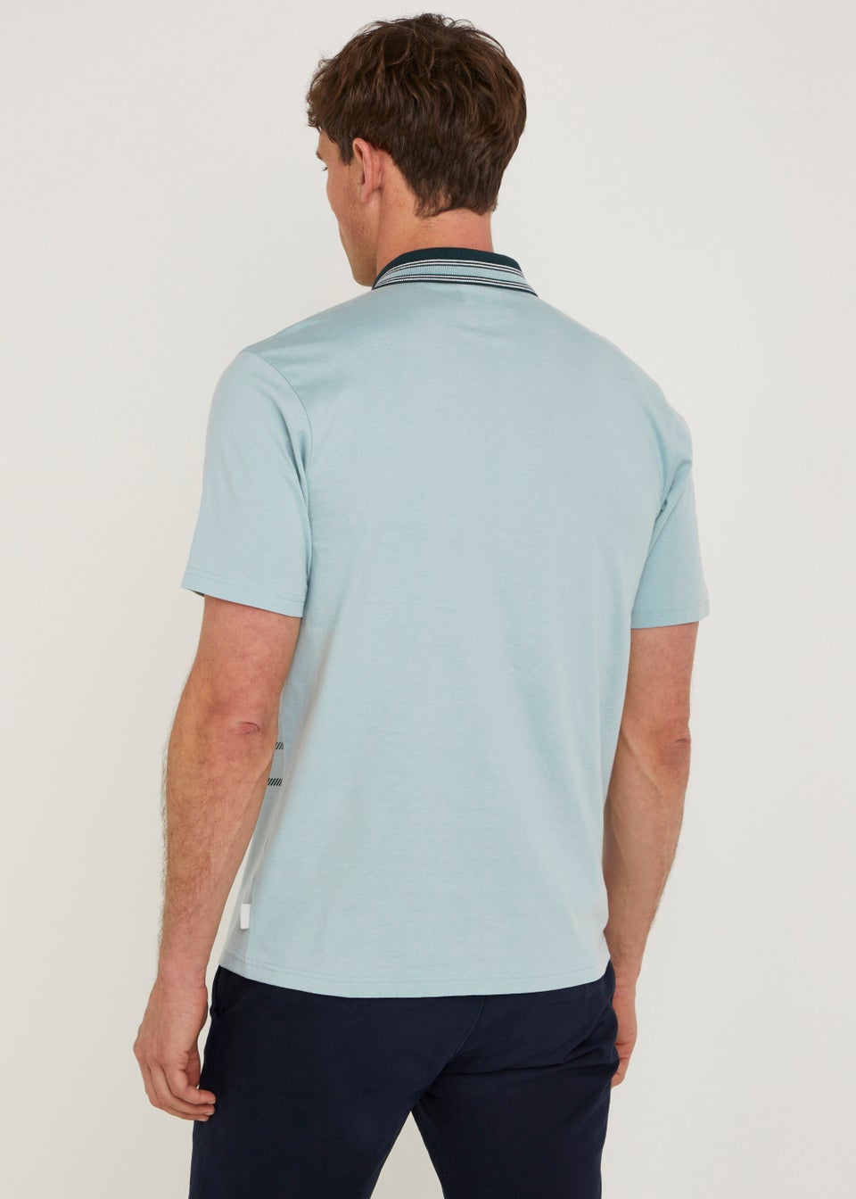 Light Blue Check Polo Shirt