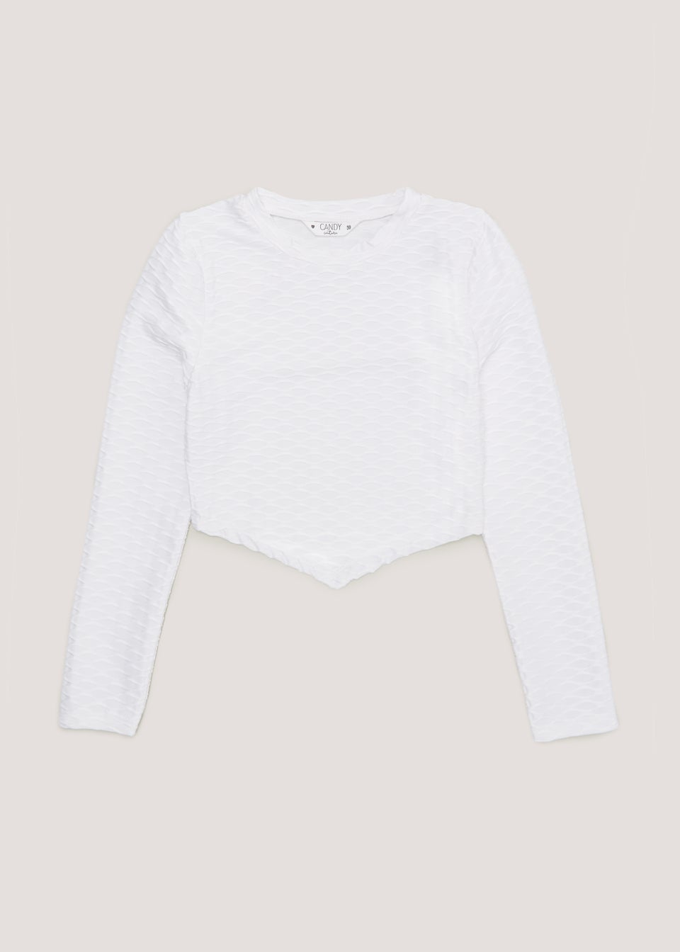 Girls Candy Couture White Long Sleeve T-Shirt (9-16yrs)