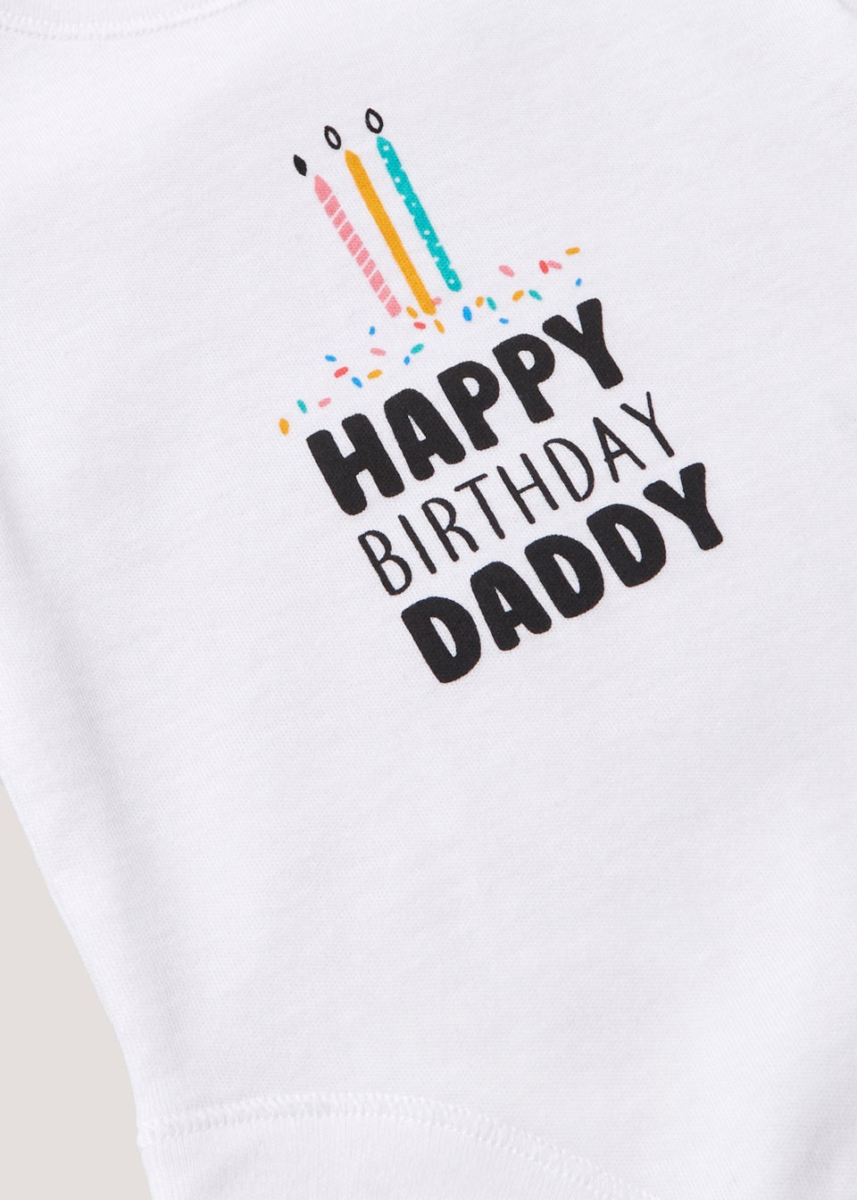 Baby White Happy Birthday Daddy Bodysuit (Tiny Baby-12mths)