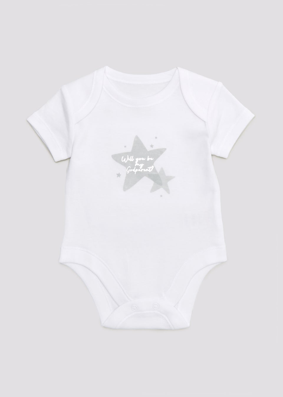 Baby White Godparent Announcement Bodysuit (Newborn-3mths)