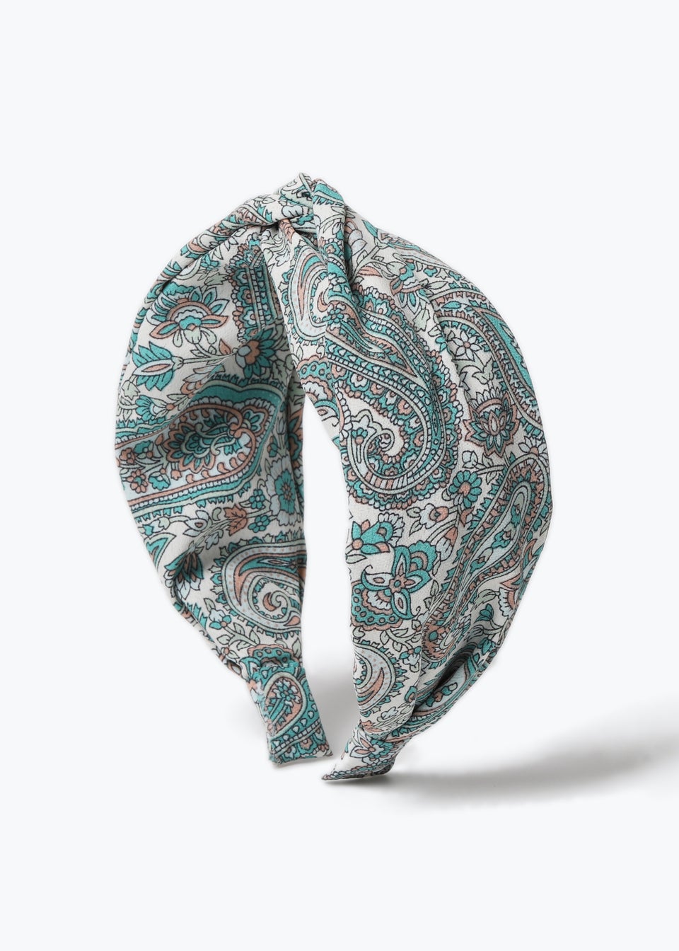 Blue Paisley Print Twist Headband