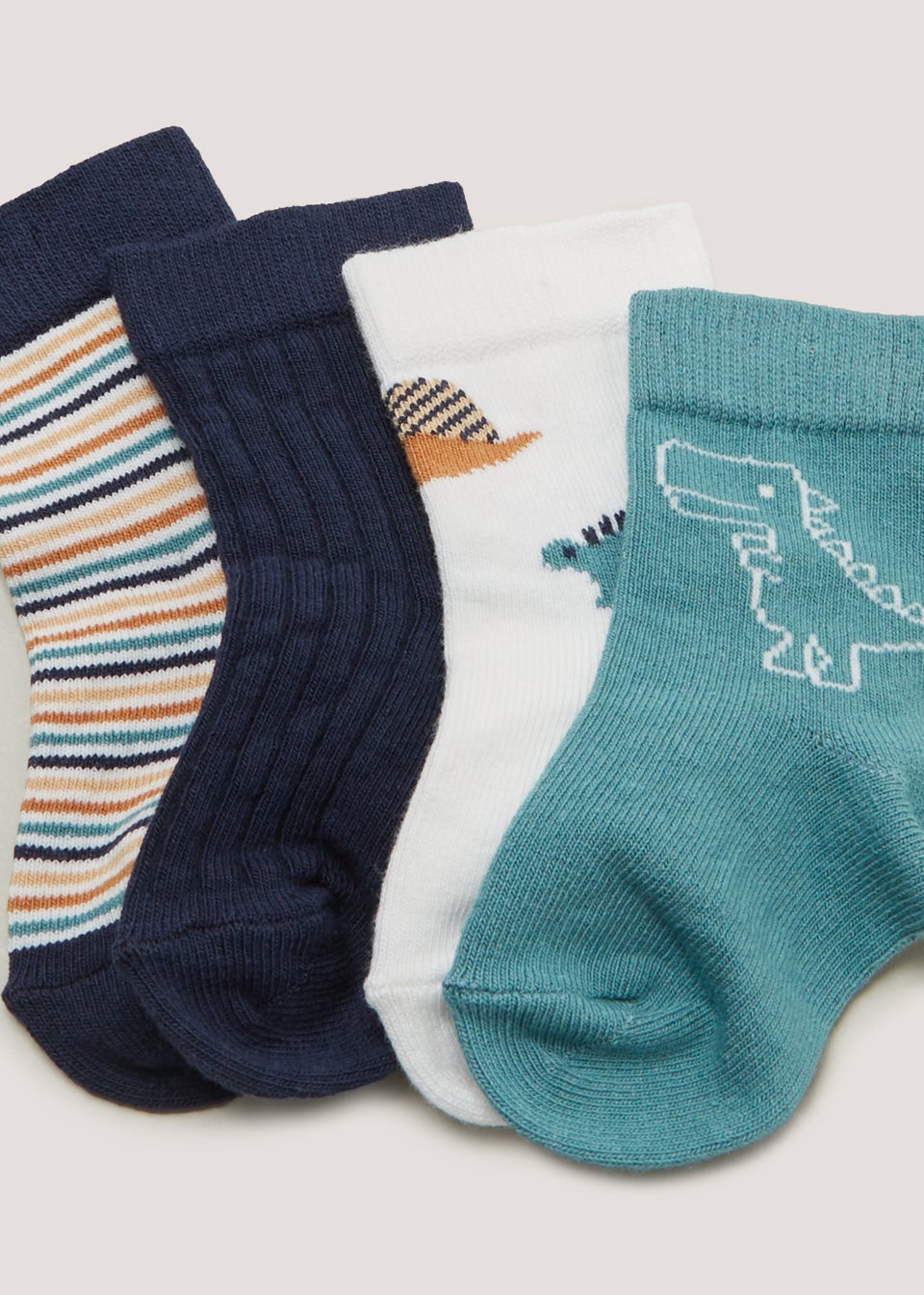 4 Pack Dinosaur Baby Socks (Newborn-12mths)
