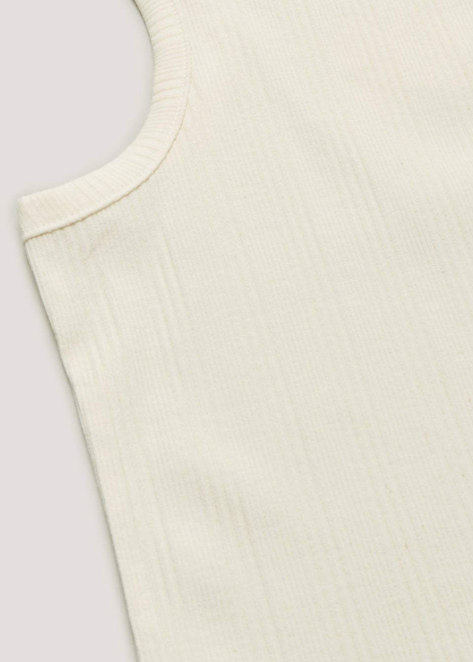 Girls Cream Ribbed Vest Top (4-13yrs)