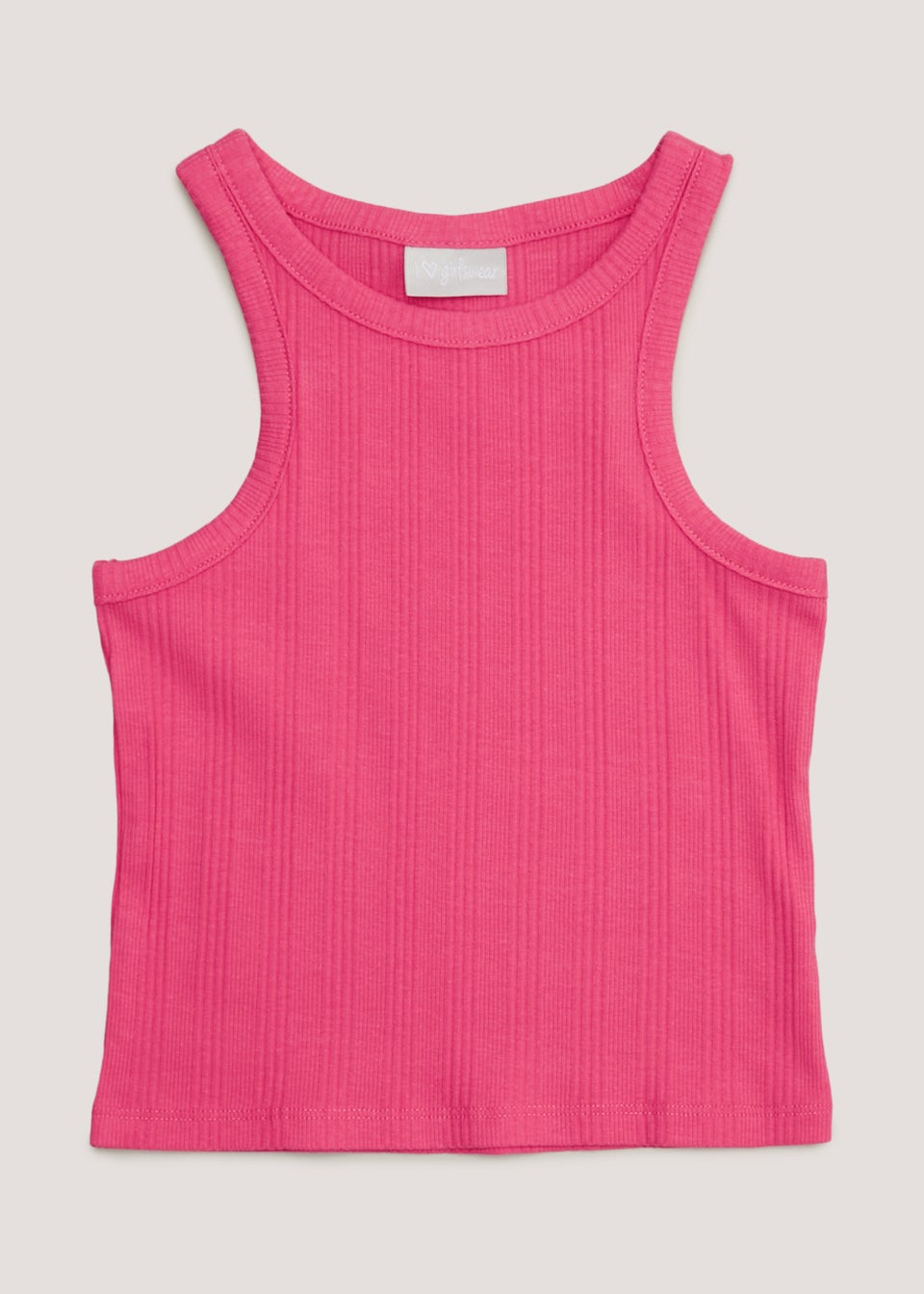 Girls Pink Ribbed Vest Top 4 13yrs Matalan