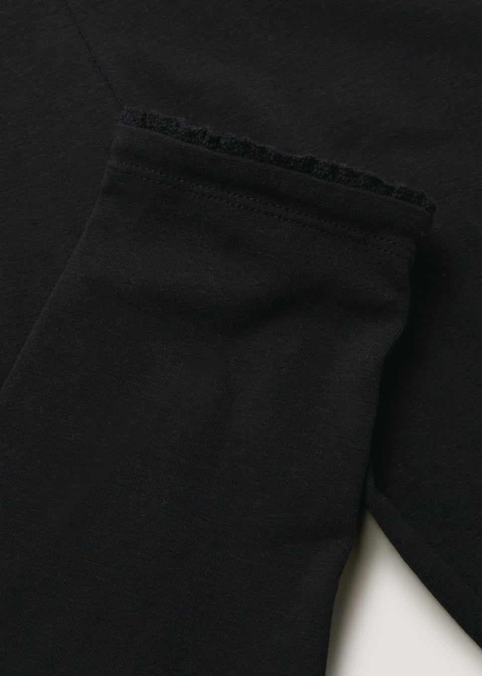 Girls Black Lace Trim Leggings (4-13yrs)