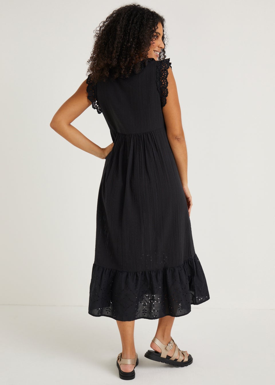 Black Schiffley Midi Dress