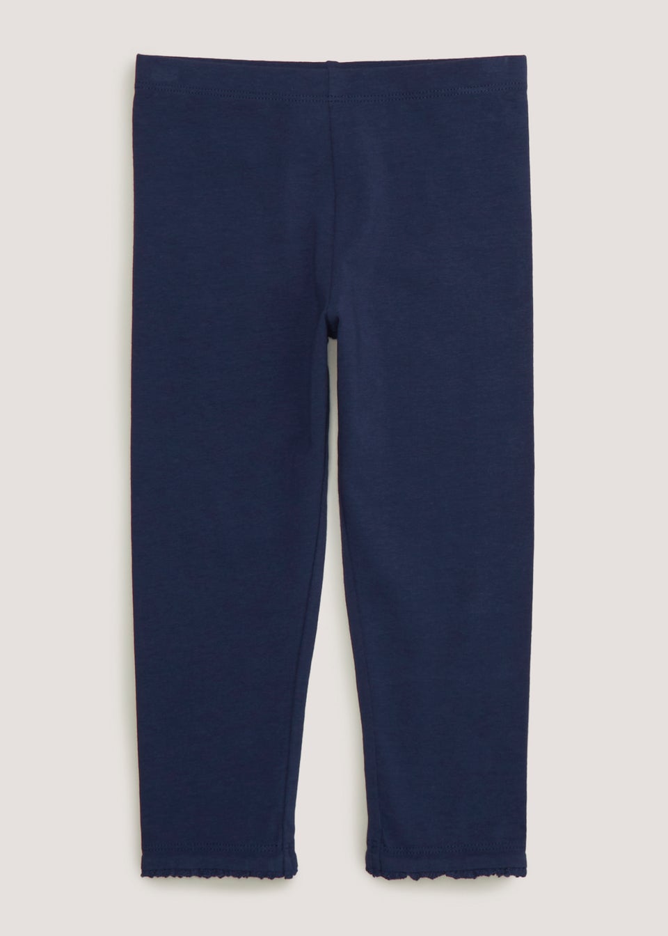 Girls Navy Lace Trim Leggings (4-13yrs)