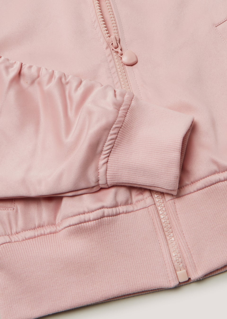 Girls Pink Satin Bomber Jacket 4 13yrs