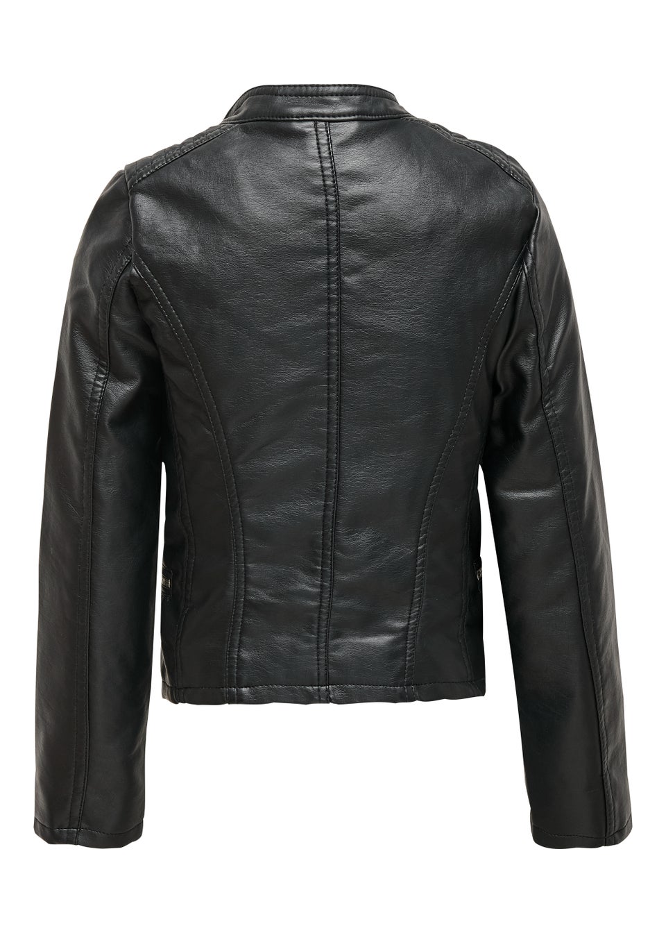ONLY Kids Black Faux Leather Biker Jacket (6-14yrs) - Matalan